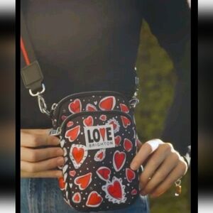 Brighton Hearts A Flutter Crossbody Utility Bag NWT